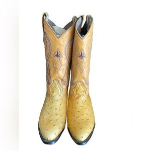 Morales Men’s Ostrich Cowboy Narrow Round Toe Boots